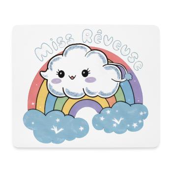 Enfant Rêveur et Sommeil Miss Rêveuse Magique - Tapis de souris (format paysage) - blanc - Devant