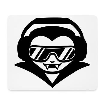 Vampir DJ mit Kopfhörern und Sonnenbrille - Mousepad (Querformat) - Weiß - Vorne