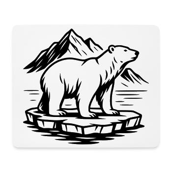 ours blanc - Tapis de souris (format paysage) - blanc - Devant