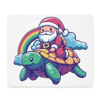 Turtle Santa Claus Christmas - Mouse Pad (horizontal) - white - Front