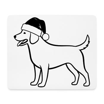Illustration de dessin animé de chien de Noël - Tapis de souris (format paysage) - blanc - Devant