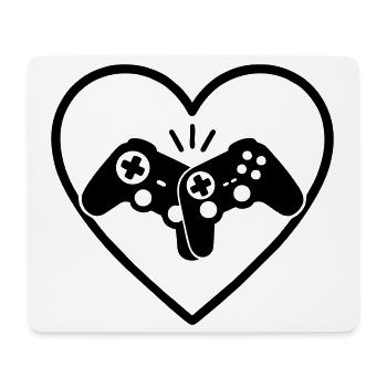 Game Controllers Heart Gamer Love Gift - Mouse Pad (horizontal) - white - Front