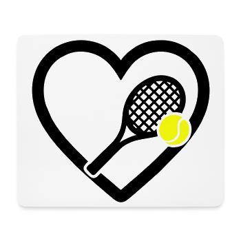 Tennis Heart Racket Ball Sport Passion - Mouse Pad (horizontal) - white - Front