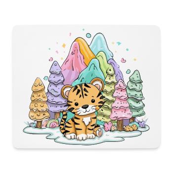 Tigerbaby im Regenbogenland - Mousepad (Querformat) - Weiß - Vorne