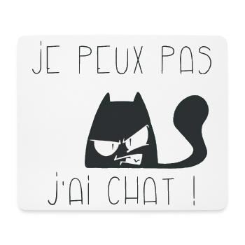 Je peux pas j'ai chat grognon - Tapis de souris (format paysage) - blanc - Devant