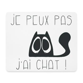 Je peux pas j'ai chat triste - Tapis de souris (format paysage) - blanc - Devant