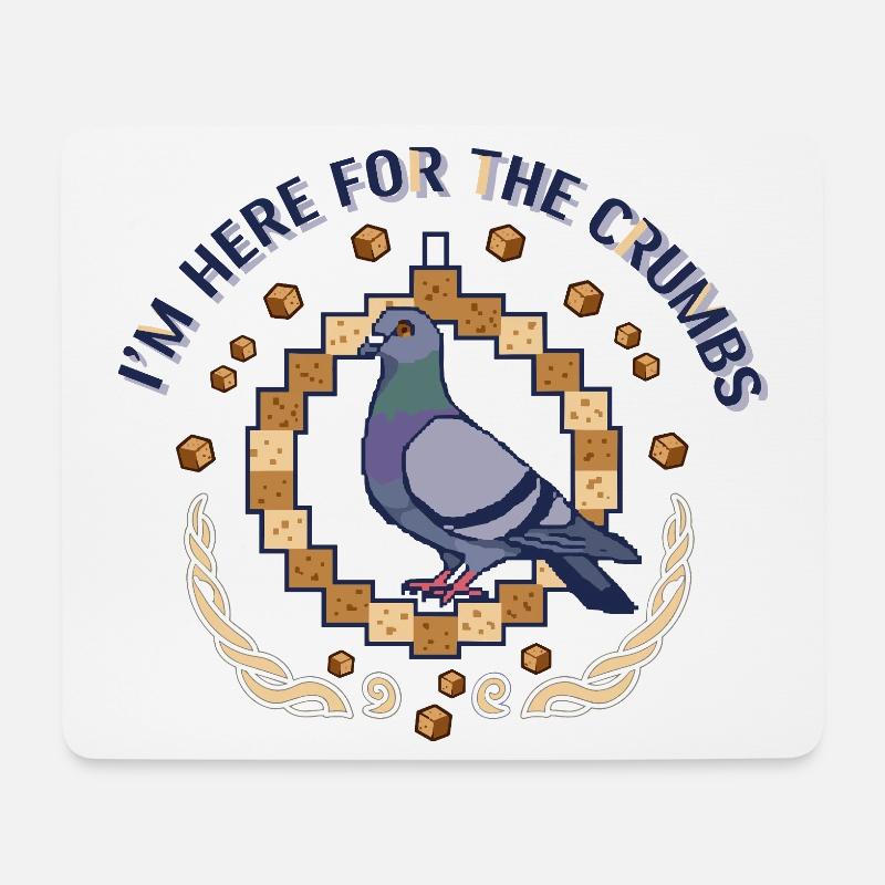 Chasseur de biscuits Pigeon Pixel - Tapis de souris (format paysage) - blanc