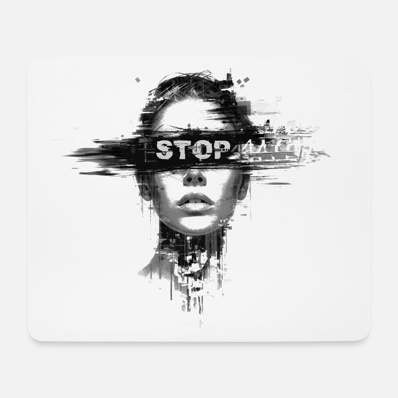 Arrêtez la violence - Tapis de souris (format paysage) - blanc