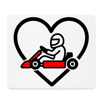 Karting Heart – Leidenschaft und Geschwindigkeit - Mousepad (Querformat) - Weiß - Vorne