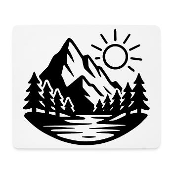 Mountains Landscape Forest Nature - Mouse Pad (horizontal) - white - Front