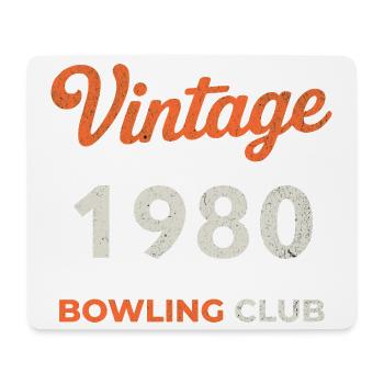Vintage 1980 – Bowling Club Retro Geburtsjahr - Mousepad (Querformat) - Weiß - Vorne