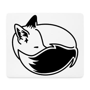 Renard blotti contre lui – Kawaii Fox Cartoon Design - Tapis de souris (format paysage) - blanc - Devant