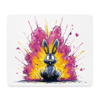 Knallbunter Hase Blitz - Mousepad (Querformat) - Weiß - Vorne