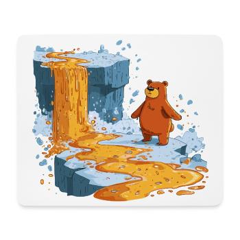Supporte le flot de lave sur la glace - Tapis de souris (format paysage) - blanc - Devant