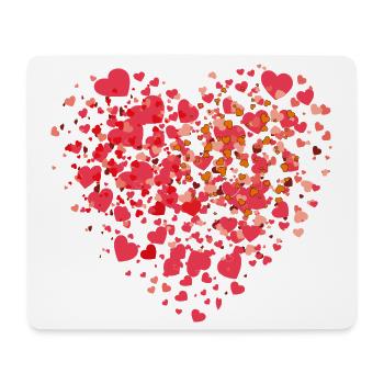 Herzmosaik winziger Liebesherzen - Mousepad (Querformat) - Weiß - Vorne