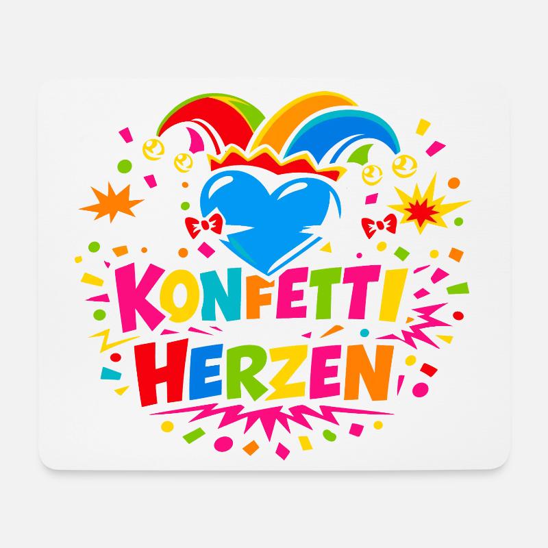 Konfetti im Herz Karneval Geschenk Lustig Süß - Mousepad (Querformat) - Weiß