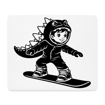 Dragon Garçon du Snowboard - Tapis de souris (format paysage) - blanc - Devant