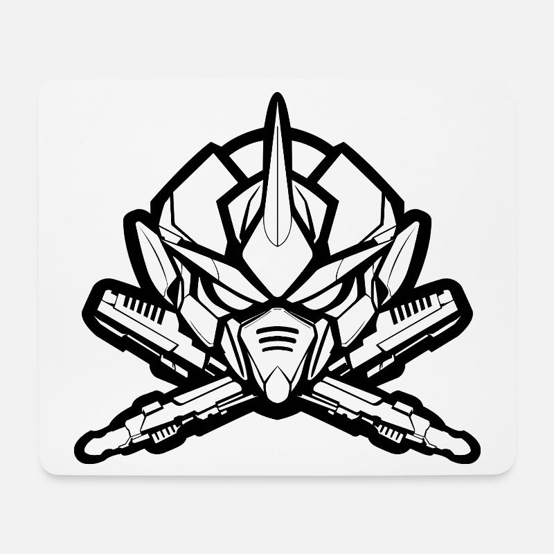 One Bulky Mech - Logo Head v2 - Mouse Pad (horizontal) - white