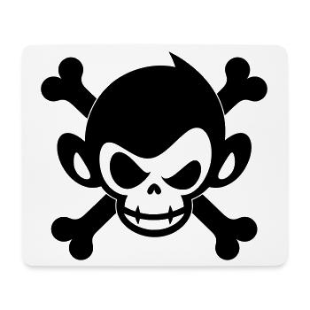 Totenkopf Affe Pirat Symbol - Mousepad (Querformat) - Weiß - Vorne