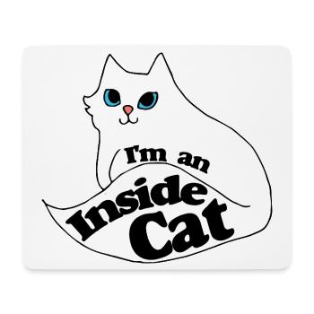 Inside Cat Cartoon Slogan Tee - Tapis de souris (format paysage) - blanc - Devant