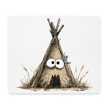 Funny teepee tent with eyes - Mouse Pad (horizontal) - white - Front