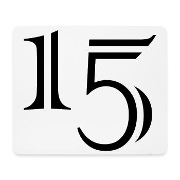 15. 15 ANS. 15e ANNIVERSAIRE. ANNIVERSAIRE 15 ANS. - Tapis de souris (format paysage) - blanc - Devant