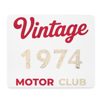 Année de naissance rétro du Motor Club Vintage 1974 - Tapis de souris (format paysage) - blanc - Devant