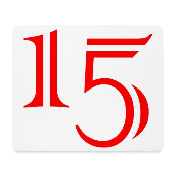 15. 15 ANS. 15e ANNIVERSAIRE. ANNIVERSAIRE 15 ANS. - Tapis de souris (format paysage) - blanc - Devant