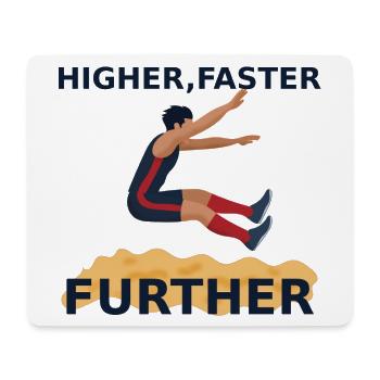 Higher, faster, further – long jump - Mouse Pad (horizontal) - white - Front