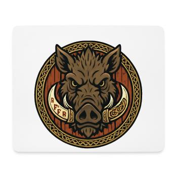 Emblème du sanglier viking - Tapis de souris (format paysage) - blanc - Devant