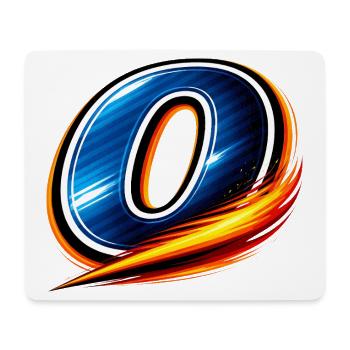 Stylish number 0 motif in a sporty look - Mouse Pad (horizontal) - white - Front