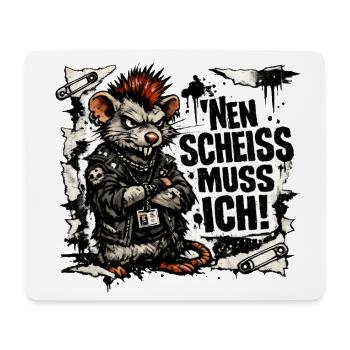 Ratte nen Scheiss muss ich frecher Spruch - Mousepad (Querformat) - Weiß - Vorne