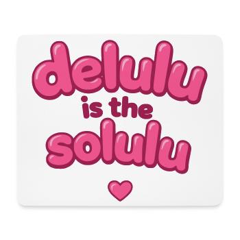 Delulu Pink Bubble Text - Mousepad (Querformat) - Weiß - Vorne