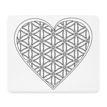 Herz & Lebensblume - Liebe & positive Vibes Shirt - Mousepad (Querformat) - Weiß - Vorne