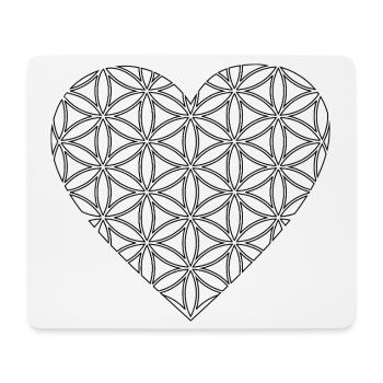 Herz mit Lebensblume - Liebe, Spiritualität & Stil - Mousepad (Querformat) - Weiß - Vorne