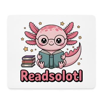 Mignon Axolotl avec des lunettes Readsolotl Amoureuse des livres - Tapis de souris (format paysage) - blanc - Devant