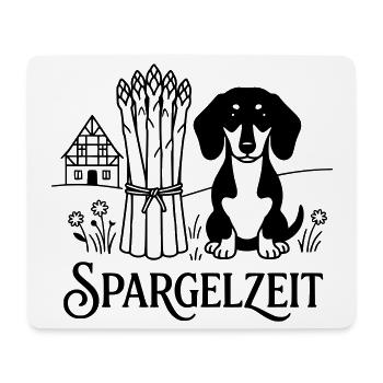 Dackel Spargelessen Spargelzeit - Mousepad (Querformat) - Weiß - Vorne