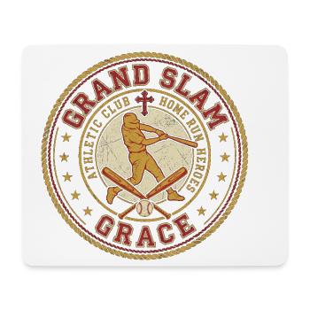 Foi chrétienne du baseball Grace du Grand Chelem - Tapis de souris (format paysage) - blanc - Devant