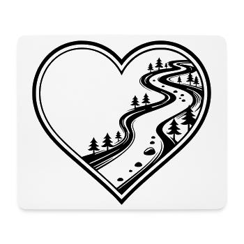 Customizable heart with forest, hiking trail - Mouse Pad (horizontal) - white - Front