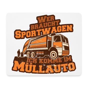 Müllauto Spruch - Mousepad (Querformat) - Weiß - Vorne