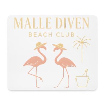 Malle Diven Beach Club Flamingo Mallorca Party - Mouse Pad (horizontal) - white - Front