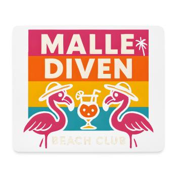 Malle Diven Beach Club Flamingo Mallorca Party  - Mousepad (Querformat) - Weiß - Vorne