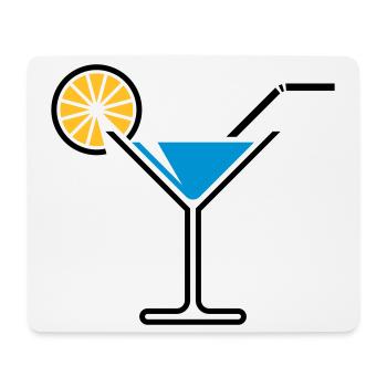 Cocktail / Cocktailglas / Martini + (Hellblau) - Mousepad (Querformat) - Weiß - Vorne