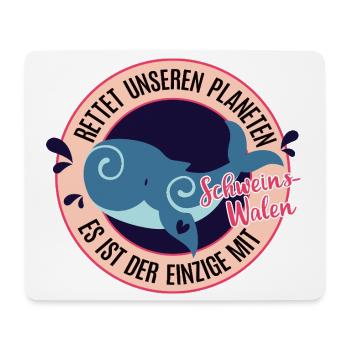 Wal Rettet den Schweinswal Tierschutz Wale Meer - Mousepad (Querformat) - Weiß - Vorne