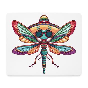Libelle Lustig Sombrero - Mousepad (Querformat) - Weiß - Vorne