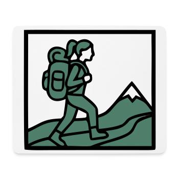 Hiker Backpack Mountains Hiking Women Wanderlust - Mouse Pad (horizontal) - white - Front
