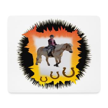 Sonnenfeuer Pferderitt - Mousepad (Querformat) - Weiß - Vorne