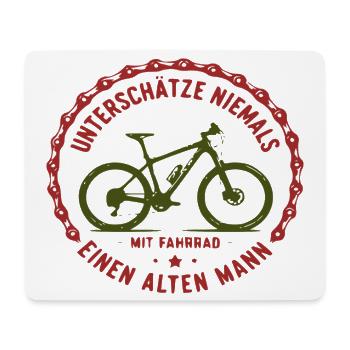 Nie Unterschätzen Alten Mann Mit Fahrrad - Mousepad (Querformat) - Weiß - Vorne