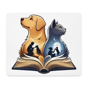 Paw friendship in the book - Mouse Pad (horizontal) - white - Front