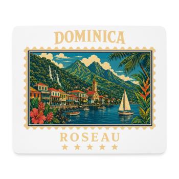 Dominica Roseau Vintage Travel Brand - Mouse Pad (horizontal) - white - Front